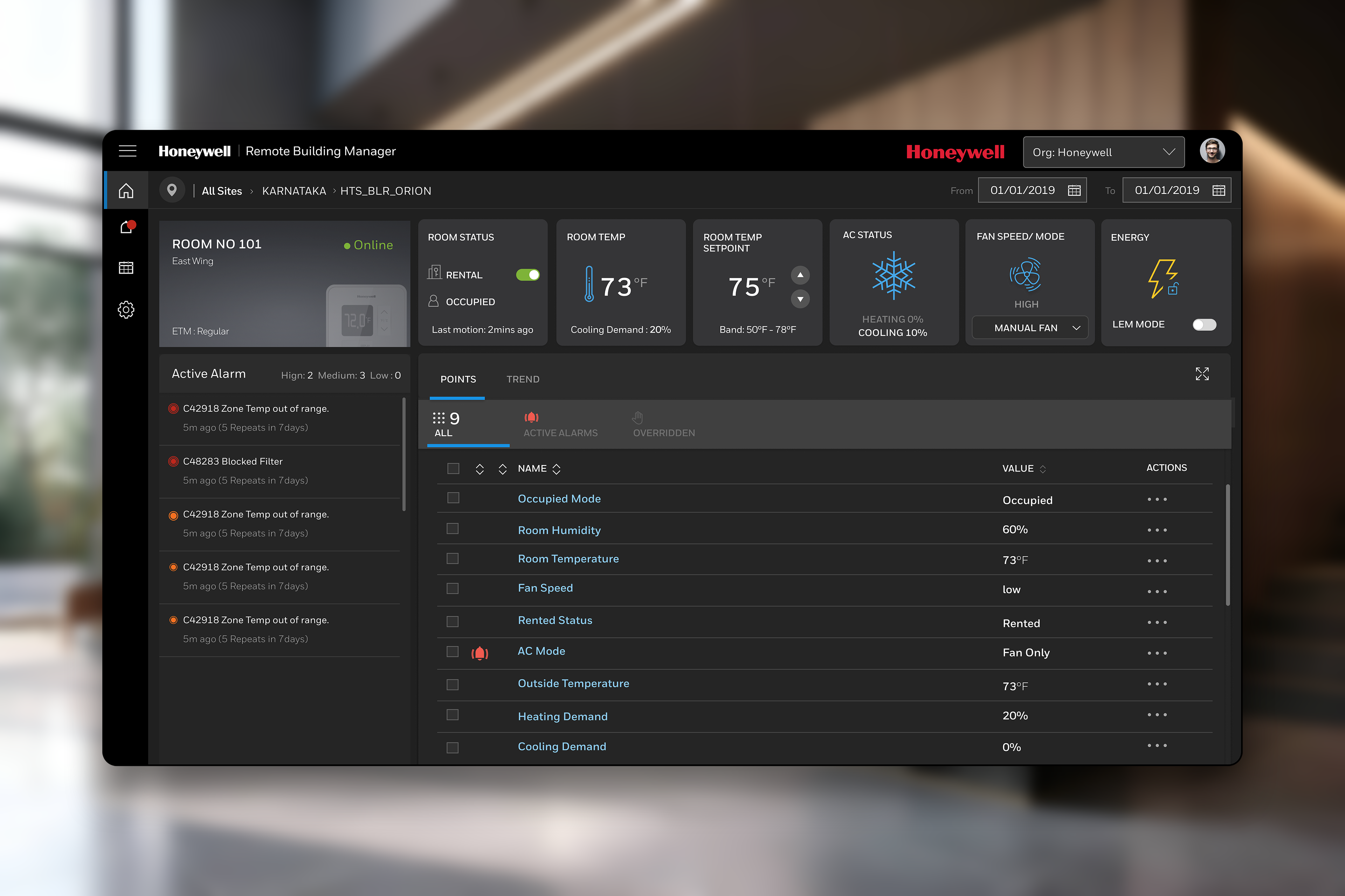 Final dashboard design